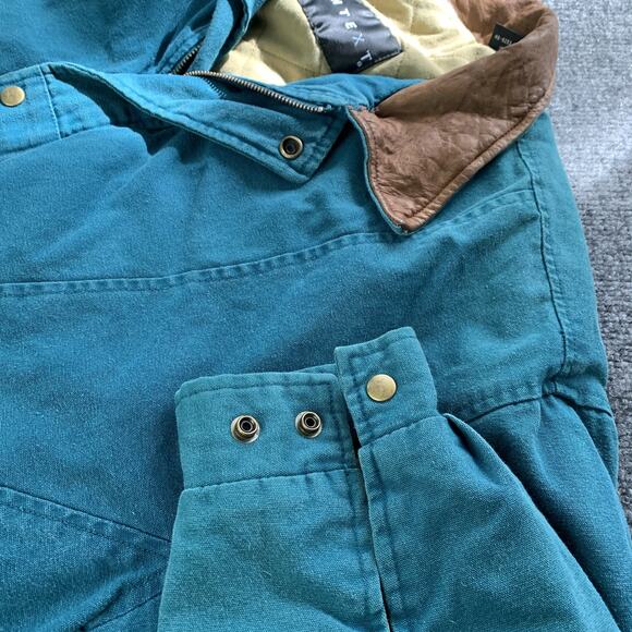 Vintage Context Bomber Jacket Coat Aqua Blue Leather Collar Mens Size XLT Tall - Picture 16 of 16